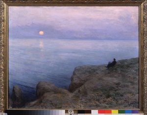 O poeta Alexander Pushkin (1799-1837) na praia. Obra de Leonid Osipovich Pasternak (1862-1945), pastel sobre papelão