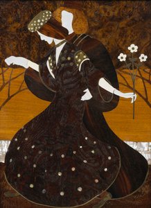 Cómoda, ca. 1908, de Leopold Bauer (1872-1938), nogueira, latão e madrepérola, Detalhe, Áustria, século XX de Leopold Bauer