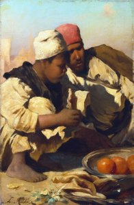 Árabes sentados num Mercado do Cairo, c1854-1892