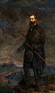 Retrato de Theodor Herzl (óleo sobre tela) de Leopold Pilichowski