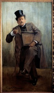 Retrato de Georges Courteline (1858-1929) Escritor Pintura de Leopold Stevens (1866-1935) Sol do século XX. 1,6x0,8 m Paris, Musee Carnavalet - Retrato de Georges Courteline (1858-1929), escritor. Pintura de Leopold Stevens (1866-1935), século XX. 1.6 x de Leopold Stevens