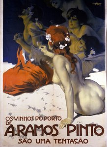 Publicidade a vinhos portugueses. Cartaz de Leopoldo Metlicovitz, ca. 1915.