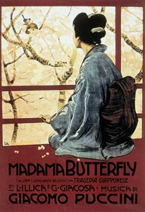Capa de Leopoldo Metlicovitz da partitura da ópera Mrs Butterfly de Giacomo Puccini de Leopoldo Metlicovitz