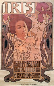 "Íris" de Pietro Mascagni de Leopoldo Metlicovitz