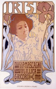 Iris composta por Pietro Mascagni, cartaz de Leopoldo Metlicovitz, libreto de Luigi Illica,1898. de Leopoldo Metlicovitz
