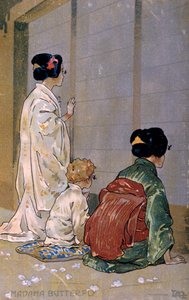Postal criado para a estreia de "Madame Butterfly", em Brescia de Leopoldo Metlicovitz