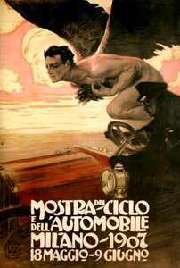 Cartaz para o Salão de Automóveis e Bicicletas, Milão 18 de Maio-9 de Junho