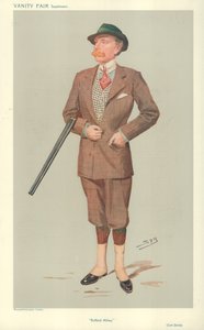 Lorde John Savile, Abadia de Rufford, 15 de abril de 1908, desenho animado da Vanity Fair de Leslie Matthew Ward