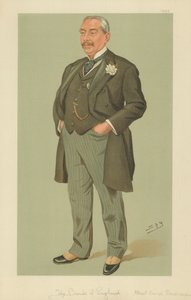Sr. Albert George Sandeman, O Banco da Inglaterra, 12 de setembro de 1895, desenho animado da Vanity Fair de Leslie Matthew Ward