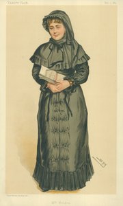 Sra. Georgina Weldon, Sra. Weldon, 3 de maio de 1884, desenho animado da Vanity Fair de Leslie Matthew Ward