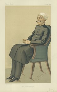 Nawab Sir Salar Jung, um estadista indiano, 14 de outubro de 1876, cartoon Vanity Fair de Leslie Matthew Ward