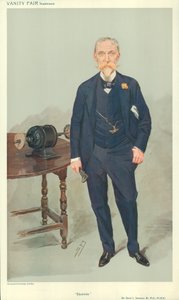 Sir David L Salomons, Eletricidade, nd, desenho da Vanity Fair de Leslie Matthew Ward