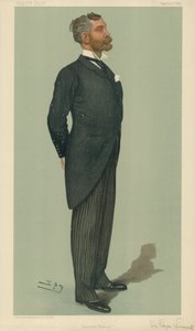 Sir Edgar Vincent, Eastern Finance, 20 de abril de 1899, desenho animado da Vanity Fair de Leslie Matthew Ward