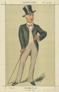 Sir Richard Wallace, The Hertford Property, 29 de novembro de 1873, desenho animado da Vanity Fair de Leslie Matthew Ward