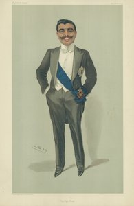 The Aga Khan, 10 de novembro de 1904, desenho animado da Vanity Fair de Leslie Matthew Ward