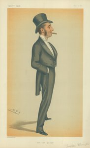 O Hon Senhor da Justiça Hetero, O novo juiz, 10 de maio de 1879, cartoon Vanity Fair de Leslie Matthew Ward