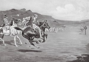 Cavaleiros gregos lançando o dardo (litografia)