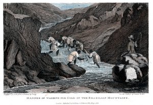 Maneira de lavar o ouro nas montanhas brasileiras, 1814 de Lester