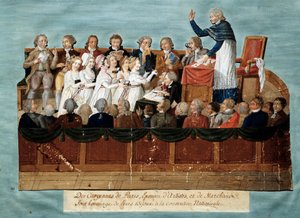 Revolução Francesa: "cidadãos de Paris oferecendo as suas jóias à Convenção Nacional" Ilustração de Freres Lesueur (século XVIII). 1792-1795. Paris, musee Carnavalet - Revolução Inglesa - Os cidadãos de Paris doando suas jóias para os Nati de Lesueur Brothers