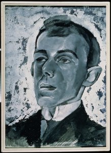Retrato do poeta Ossip Mandelstam (1891-1938) (guache sobre papel) de Lev Aleksandrovitc Bruni