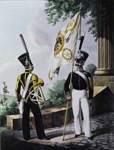 Porte-epee-Praporshchik e Hornista do Batalhão da Guarnição da Guarda, 1829