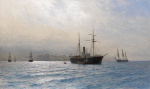 Navio russo na entrada do estreito de Bósforo, após a guerra russo-turca de 18771878