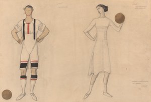 Estudo de figurino para "Jeux" de Lev Samoilovich Bakst