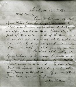Carta de Lew Wallace para WH Bonney (1860-81) 15 de março de 1879 de Lew Wallace