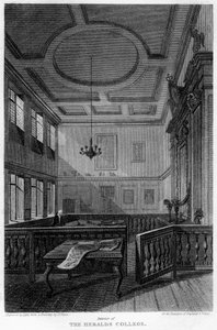 Interior do Heralds College, Londres, 1815. de Lewis