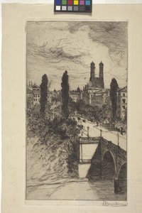 Maximiliam Street And Frauenkirche, Munique, Baviera (gravura)