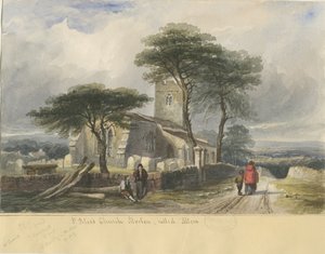 Igreja de Alton: pintura em aquarela, nd [c1830-1840] (pintura) de Lewis John Wood