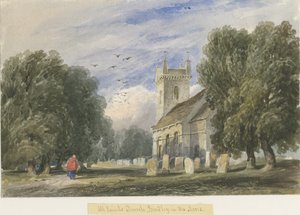 Igreja de Bradley-in-the-Moors: pintura em aquarela, nd [c1830-1840] de Lewis John Wood