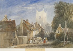 Igreja de Cheadle: pintura em aquarela, nd [c1830-1840] de Lewis John Wood