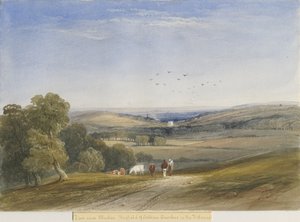 Igreja de Ellastone: pintura em aquarela, sd [ Séc. XIX] de Lewis John Wood