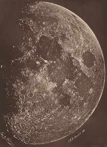 Fotografia da lua em seu 1º trimestre, 6 de março de 1865. de Lewis Morris Rutherford