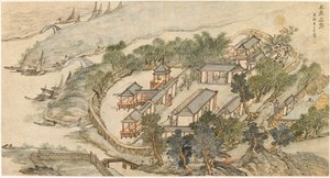 "O Hermitage dos Cinco Veados", início do século XVII de Li Shida