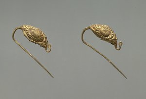 Par de brincos de ouro, dinastia Liao, do 10º ao 11º século