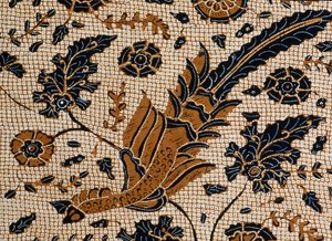 Batik com design tradicional chamado peksi podang, Surakarta, Java, Indonésia, detalhe de Unbekannt Unbekannt