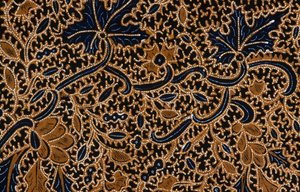 Batik com desenho floral tradicional, Surakarta, Java, Indonésia, detalhe de Unbekannt Unbekannt