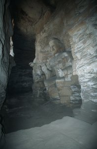 China, província de Shanxi, estátua de Buda em Yungang Grottoes de Unbekannt Unbekannt