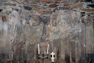 Afresco danificado na igreja em Kantanos, Creta, Grécia (foto) de Unbekannt Unbekannt