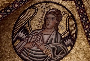 Figura de um anjo, mosaico dentro do Mosteiro de Hosios Loukas, Grécia, fundado no início do século X. de Unbekannt Unbekannt