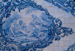Azulejos vidrados do Palácio dos Condes de Estoi. Estoi, Portugal de Unbekannt Unbekannt