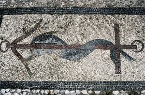 Mosaico representando golfinhos e âncoras, ilha de Delos (Património Mundial da UNESCO de Unbekannt Unbekannt