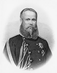 Retrato de Carlos I (1823-1891), Rei de Wuerttemberg de 1864, gravura de Unbekannt Unbekannt