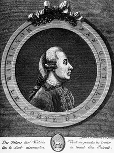 Retrato de Gustav III (1746-1792), Rei da Suécia de 1771, gravura de Unbekannt Unbekannt