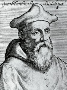 Retrato de Jacopo Sadoleto (1477-1547), humanista italiano, bispo católico e cardeal, gravura de Illustrissimorum, omnique virtutis, et scientiarum laude praestantissimoru virorum icones, de Claudius Pernetus de Unbekannt Unbekannt