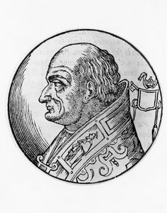 Retrato de São Leão III (750-816), 96º Papa da Igreja Católica de 796, gravura de Unbekannt Unbekannt