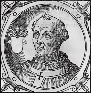 Retrato de Estêvão II, ou III (ca 714-757), 92º Papa da Igreja Católica de 752, gravura de Unbekannt Unbekannt