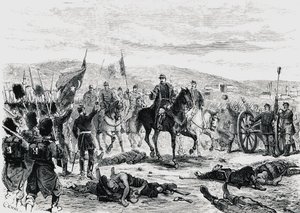 Príncipe Carol da Roménia inspeciona as tropas após a quarta batalha de Pleven, guerra russo-turca de Unbekannt Unbekannt